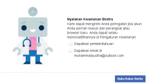 aktifkan keamanan eksta dengan cara klik opsi yang tersedia