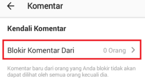 menghilangkan kolom komentar instagram