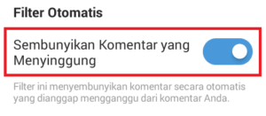 menghilangkan kolom komentar instagram