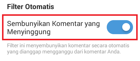 menghilangkan kolom komentar instagram