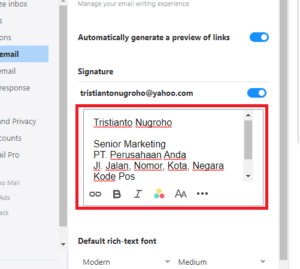 Cara mudah membuat Signature Yahoo! Mail yang Bagus dan Menarik 11