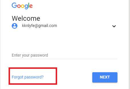 klik tombol lupa password
