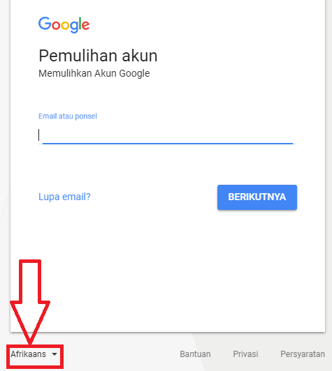 pilih bahasa indonesia