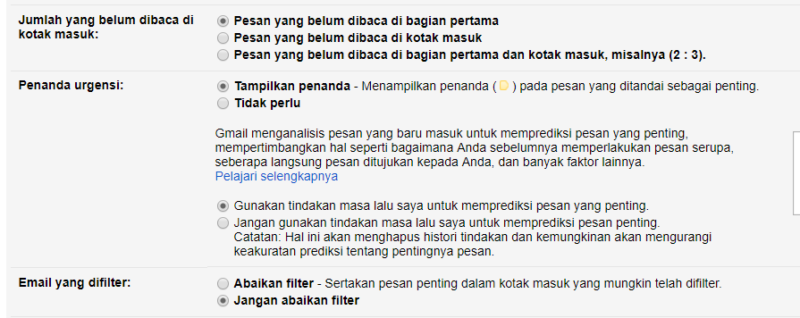 Cara mengubah tampilan kotak masuk Gmail Berdasarkan prioritas 27