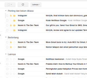 Cara mengubah tampilan kotak masuk Gmail Berdasarkan 