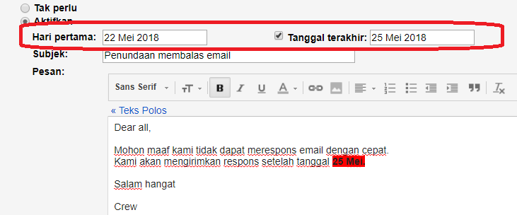 Cara membuat email balas otomatis dengan auto-reply gmail 7