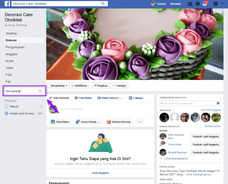 fitur pencarian facebook
