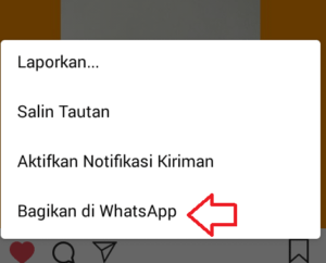 pilih menu "Bagikan di whatsapp"