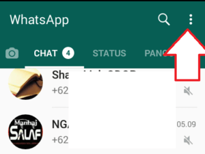 laman awal aplikasi whatsapp android