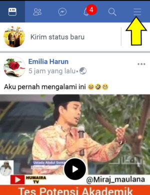 masuk ke beranda facebook