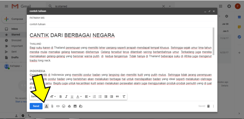 Email yang akan diedit