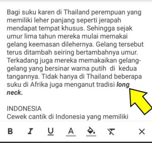 Contoh penggunaan efek miring di email.