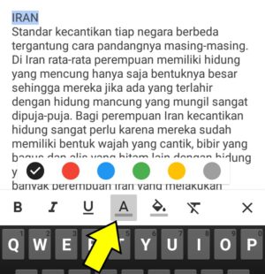 Proses mewarnai huruf