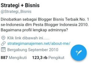 Tampilan akun Twitter @Strategi_Bisnis
