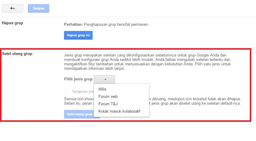 Cara membuat grup milis di Gmail dengan google group 11 Tampilan berbagai jenis grup yang dapat dipilih sesuai kebutuhan