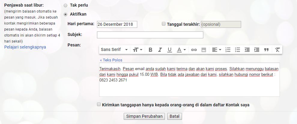 Contoh kalimat balasan email saat mengkonfirmasi email masuk