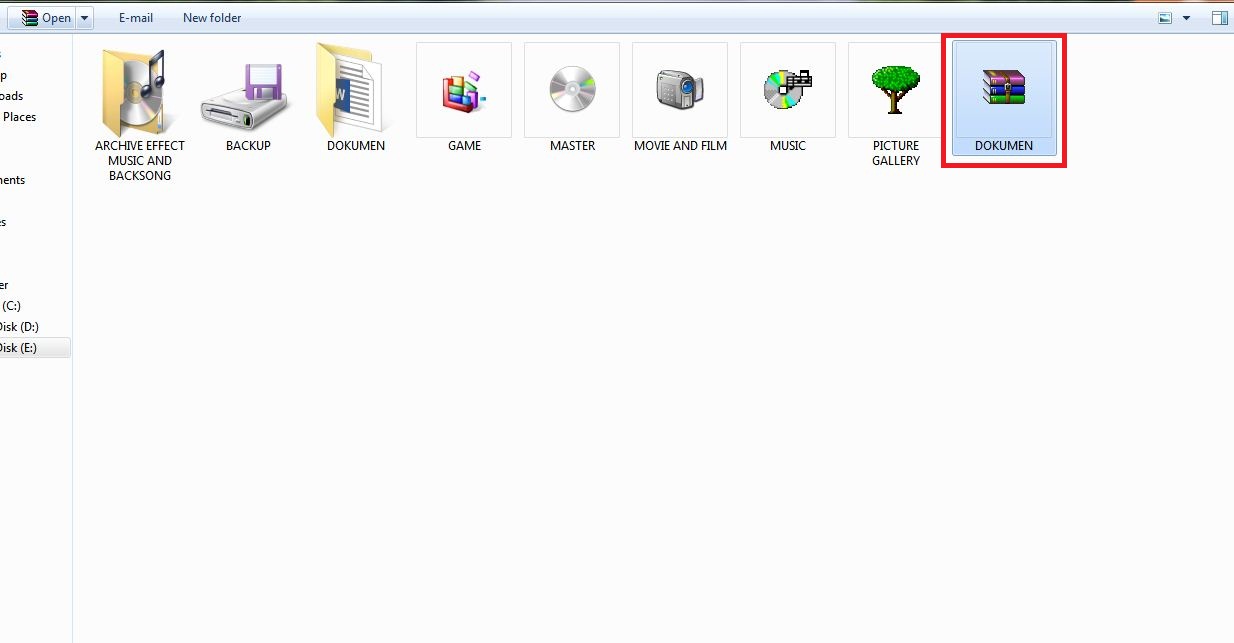 Tampilan file yang telah berformat (.rar)