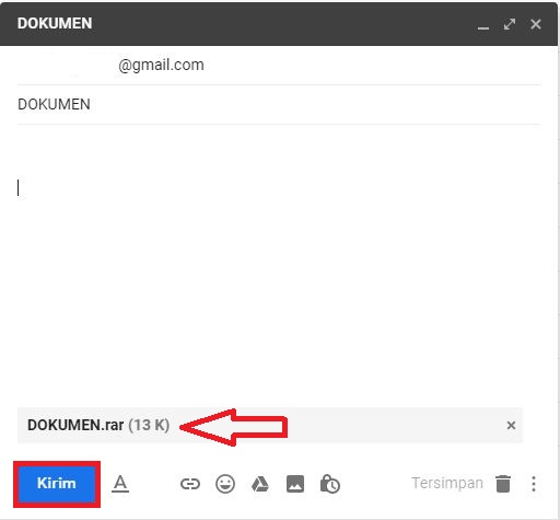 Tampilan file saat berhasil ditambahkan dan siap dikirim