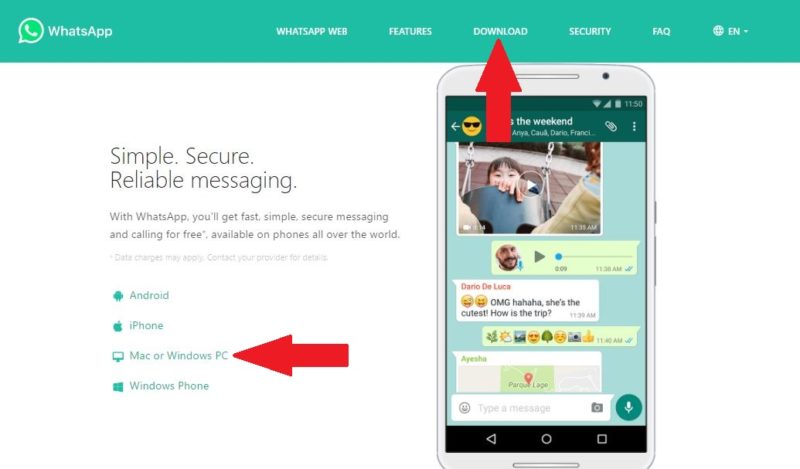 link download wa untuk komputer atau laptop