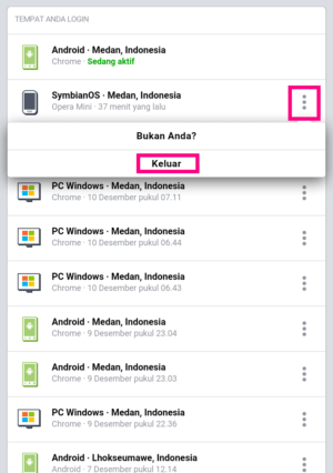 Gambar 4. Tempat kamu login facebook
