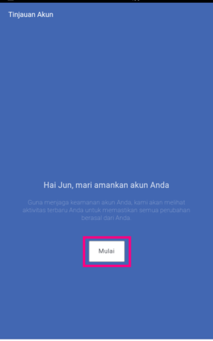 Laman tinjauan akun