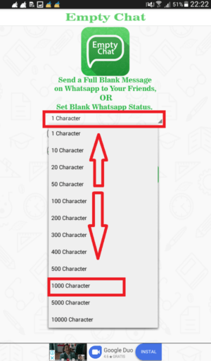 Cara membuat text kosong/blank di Info dan Chat Whatsapp 35
