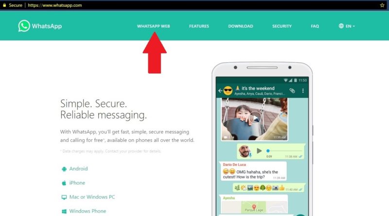 laman awal website whatsapp