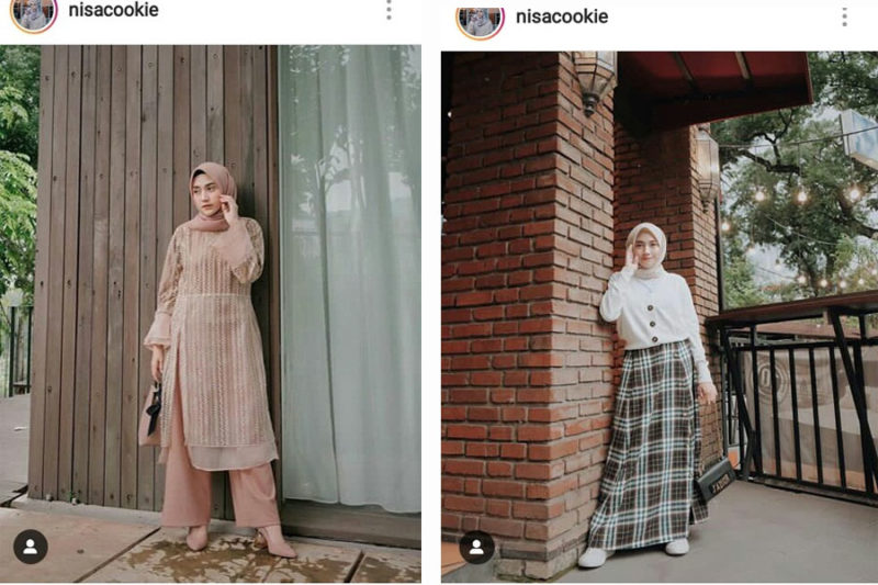 Contoh style hijab ala @Nisacookie | Source by: https://www.instagram.com/nisacookie