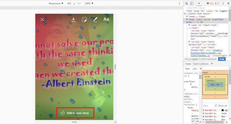 Cara membuat snapgram (instastory) lewat PC/laptop 5 Halaman pratayang yang bisa digunakan untuk mengedit stories sebelum diunggah