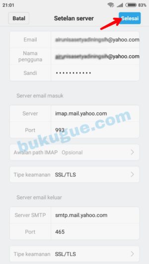 Gambar 4.2 Laman Setelan Server