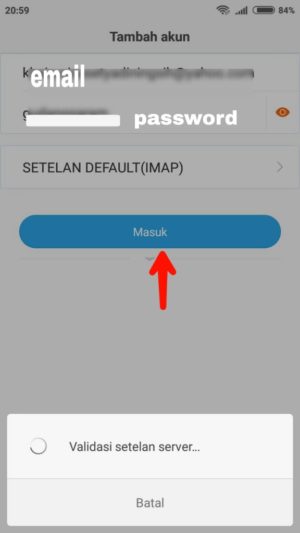 Ketik alamat email Yahoo dan kata sandi