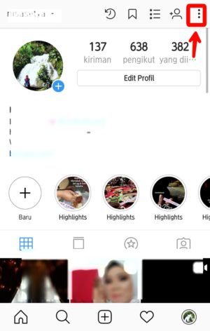 Tap tool titik tiga di pojok kanan atas