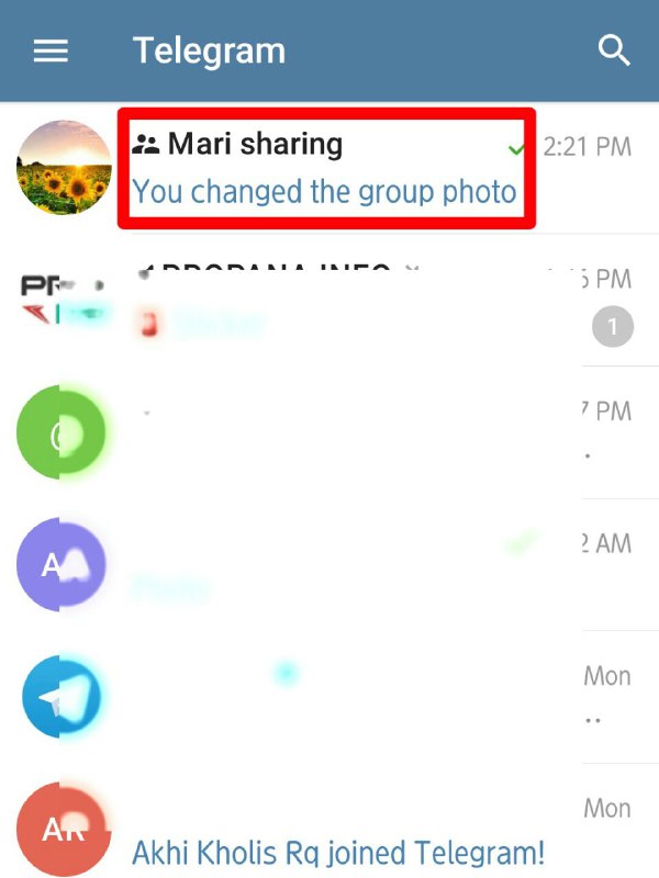Tap group kamu diberanda chat