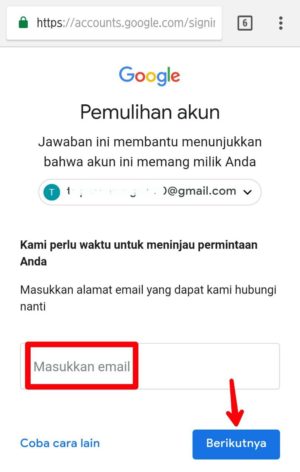 Masukkan alamat email yang bisa kamu akses