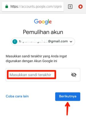 Masukan kata sandi terakhir yang kamu ingat