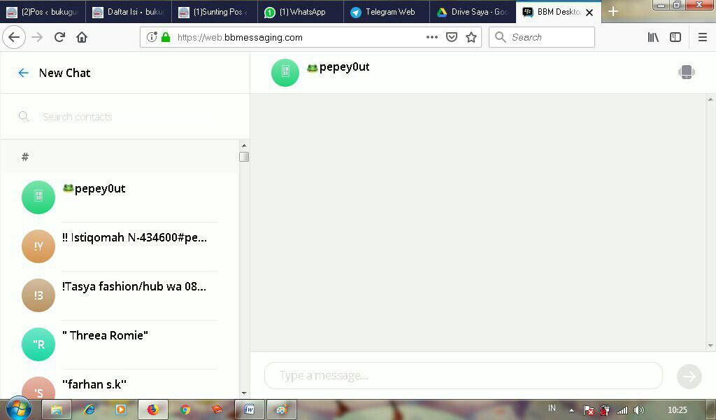 Cara menggunakan BlackBerry Messenger versi Web/Desktop 13 Tool pensil (New chat)