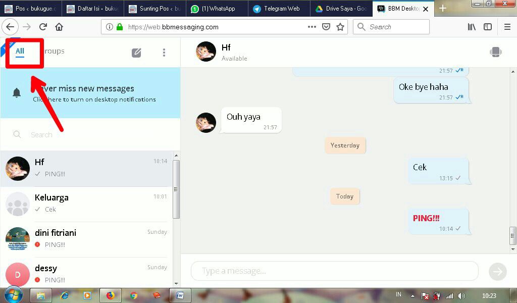 Cara menggunakan BlackBerry Messenger versi Web/Desktop 11 Tool All (History chat personal dan group)