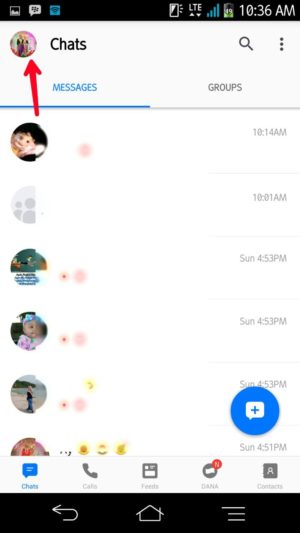 Cara menggunakan BlackBerry Messenger versi Web/Desktop 5 Tap icon foto profil BBM