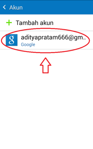 Tampilan pilih akun.