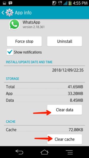 Tap clear data dan clear cache
