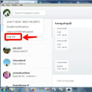 Arahkan cursor ke foto profil di pojok kiri atas