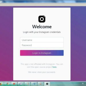 Masukkan username dan password instagram