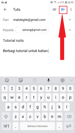 Contoh compose pesan email