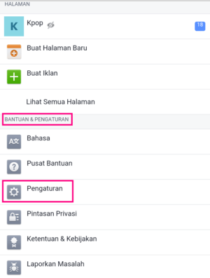 Menu utama