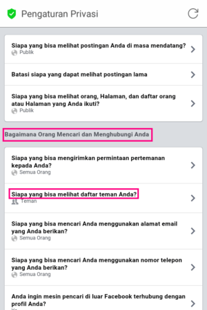 Pengaturan privasi
