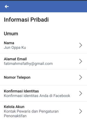 Gambar 14. Informasi pribadi