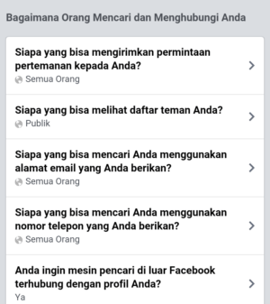 Gambar 17. Detail pengaturan privasi