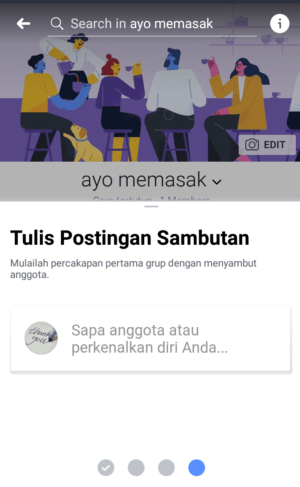 Gambar 10. Postingan pertama grup