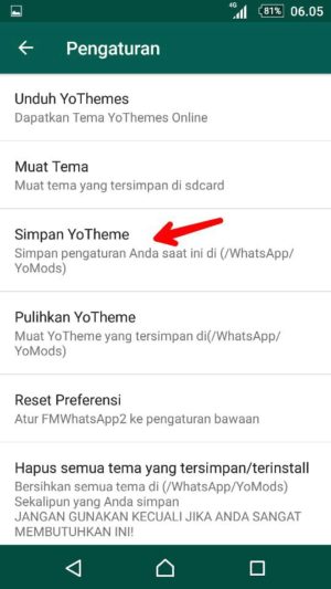 Tap simpan YoThemes