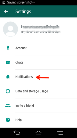 Tap pengaturan menu notifikasi